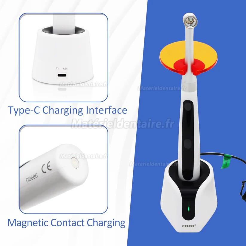 Lampe à photopolymériser dentaire COXO DB686 Q1 - 2500 mW/cm² avec détection des caries